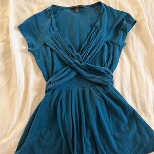 vintage Banana Republic Y2K Blue Wrap Babydoll Top XS